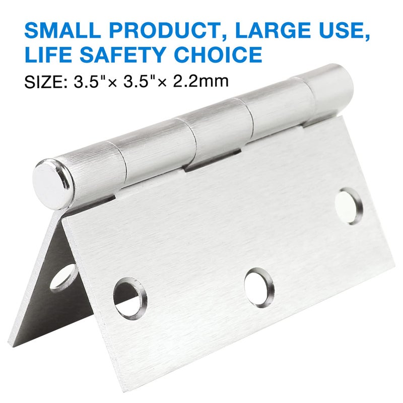 TDCHINGES Brushed Nickel Door Hinges 3.5"" X 3.5inch Square 12 Pack Interior Door Hinges for Doors 3 1/2"" Door Hardware Silver Exterior Satin Nickel Hinges For Bedroom,School,Apartment,Office,House,Hospital,Coop - Image 5